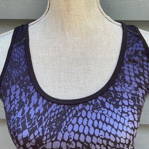 CHAMPION Racerback Workout Tank Top Purple and Black Abstract Size Medium - Picture 3 of 10